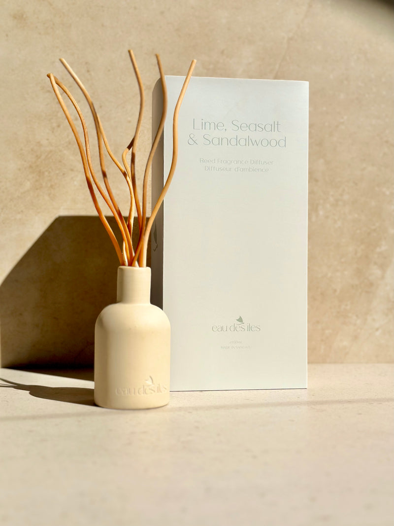 Lime, Seasalt and Sandalwood - Reed Fragrance Diffuser – Diffuseur d’ambience